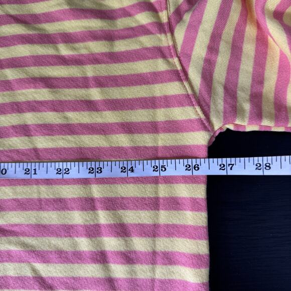 Free People Sweatshirt Womens Large Classic Striped Oversized Crewneck Tangerine - Picture 7 of 10